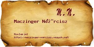 Maczinger Nárcisz névjegykártya